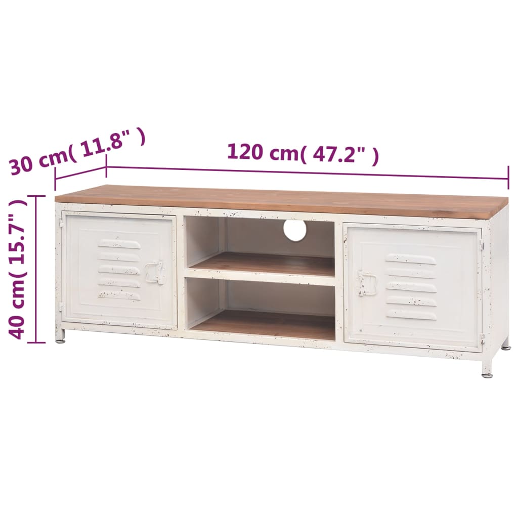 vidaXL TV-Schrank 120x30x40 cm Weiß