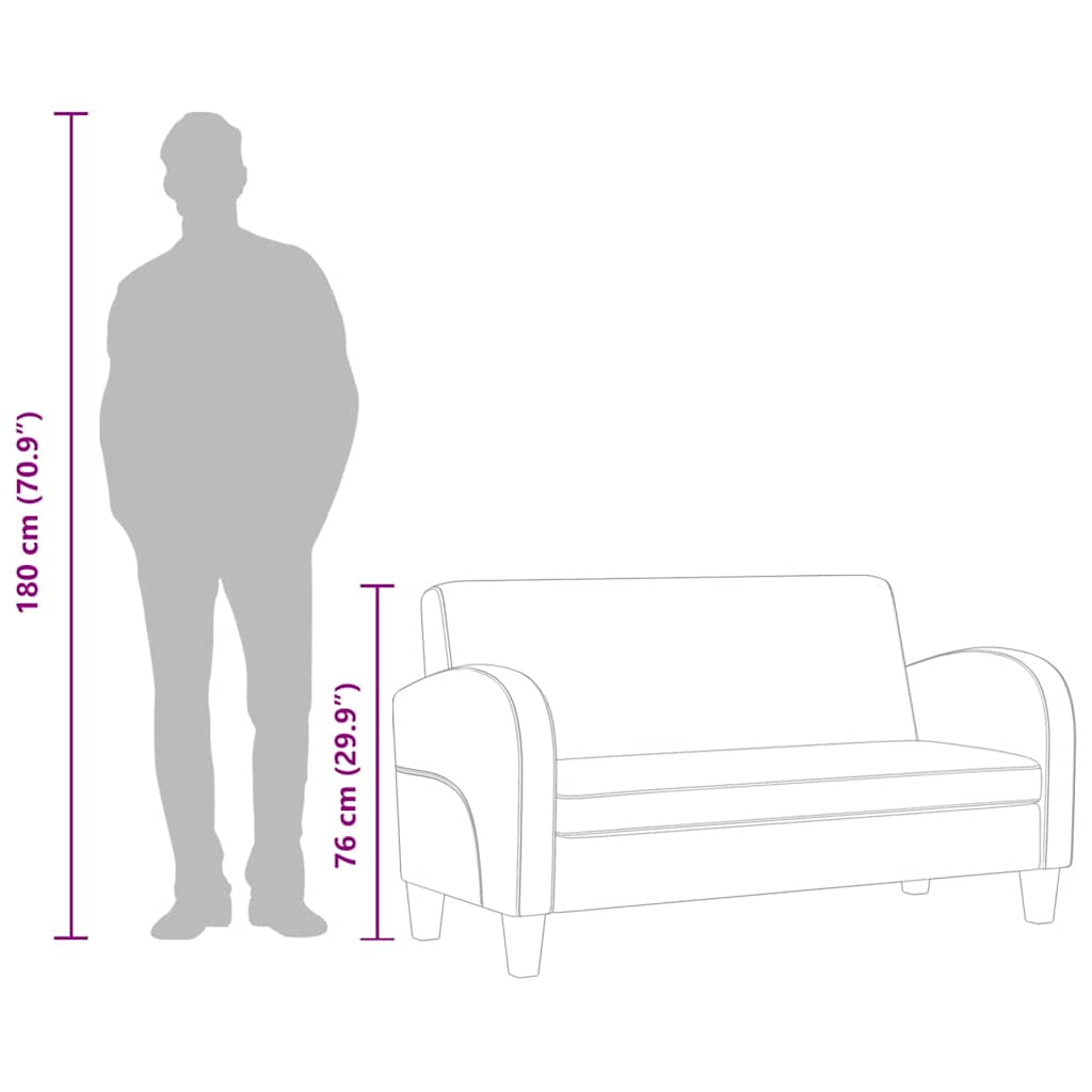 vidaXL Sofa 2-Sitzer Wildleder-Optik Braun