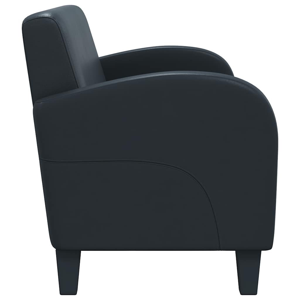 vidaXL Sofa 2-Sitzer Kunstleder Schwarz