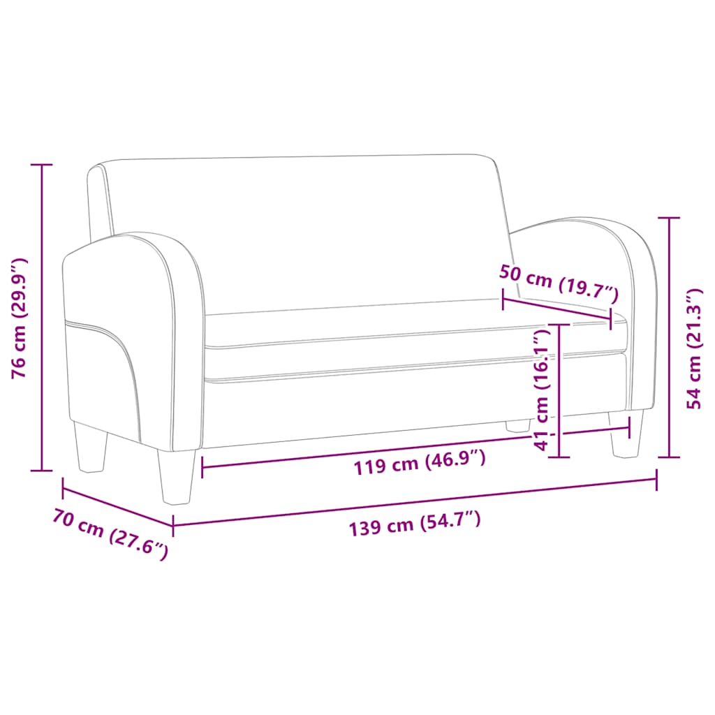 vidaXL Sofa 2-Sitzer Kunstleder Schwarz