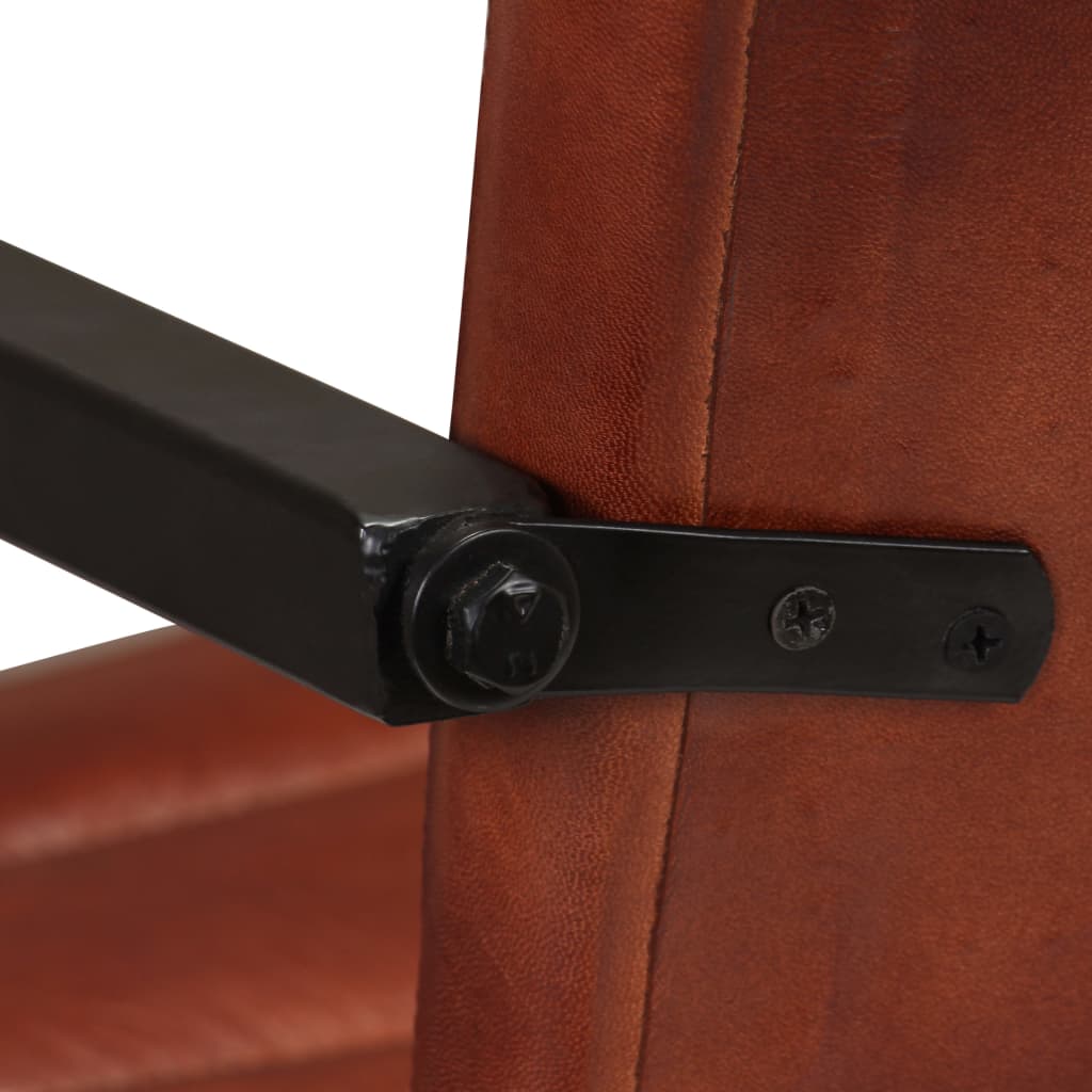 vidaXL Esszimmerstühle 2 Stk. Braun Echtleder