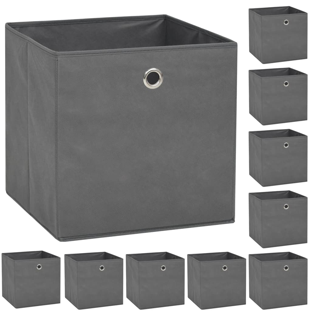 vidaXL Aufbewahrungsboxen 4 Stk. Vliesstoff 32x32x32 cm Schwarz