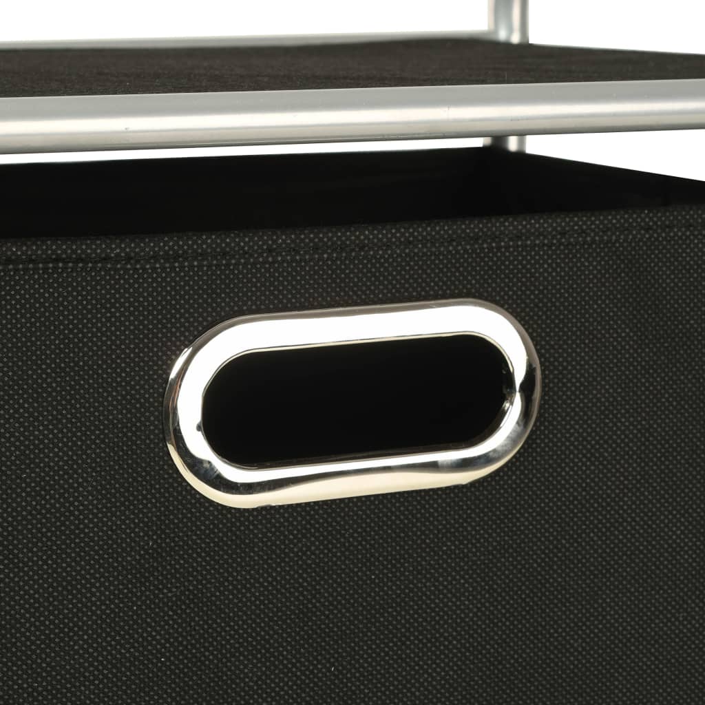 vidaXL Regal mit 3 Aufbewahrungsboxen Stahl und Vliesstoff