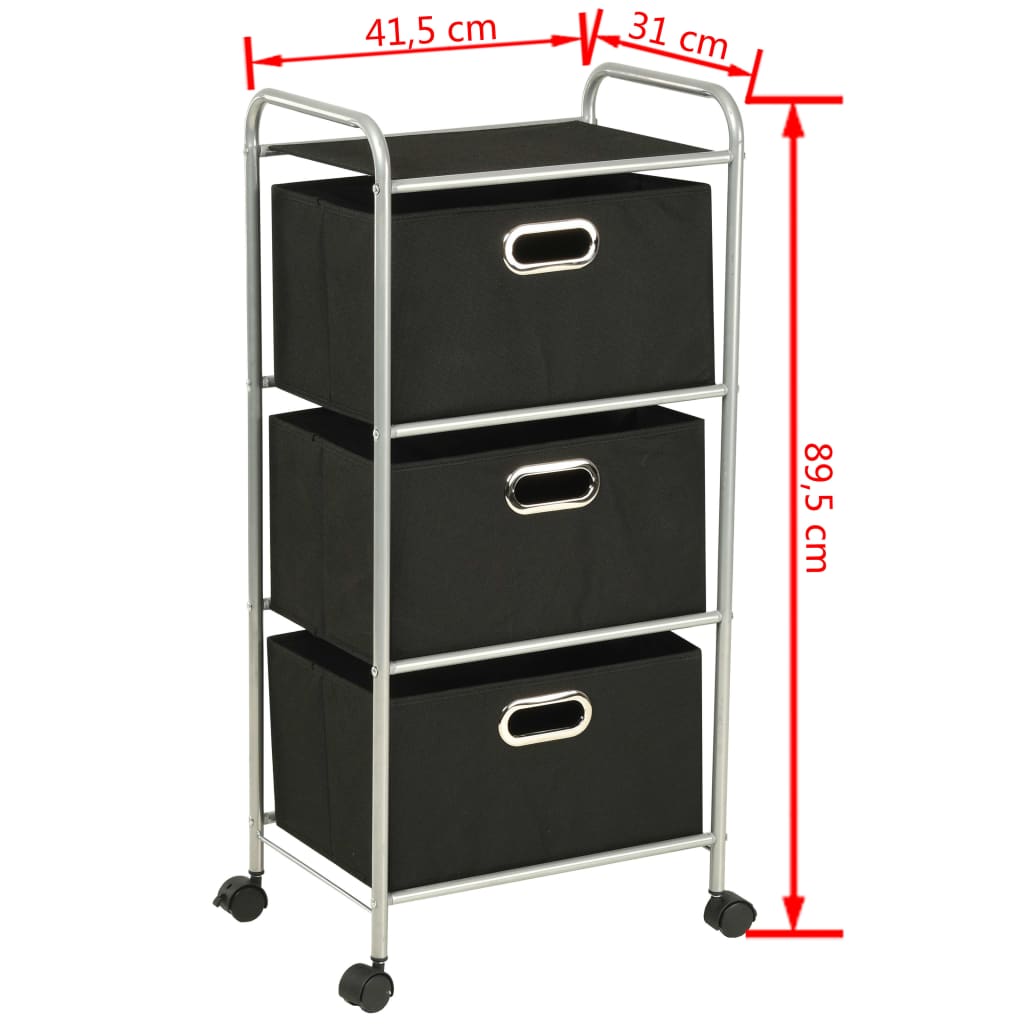 vidaXL Regal mit 3 Aufbewahrungsboxen Stahl und Vliesstoff
