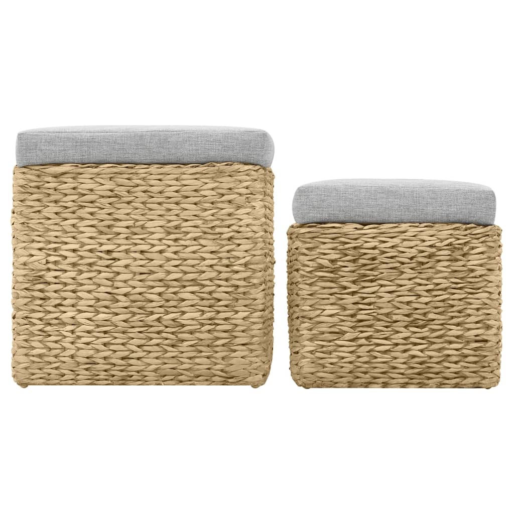 vidaXL Ottoman-Set 2 Stk. Seegras Grau