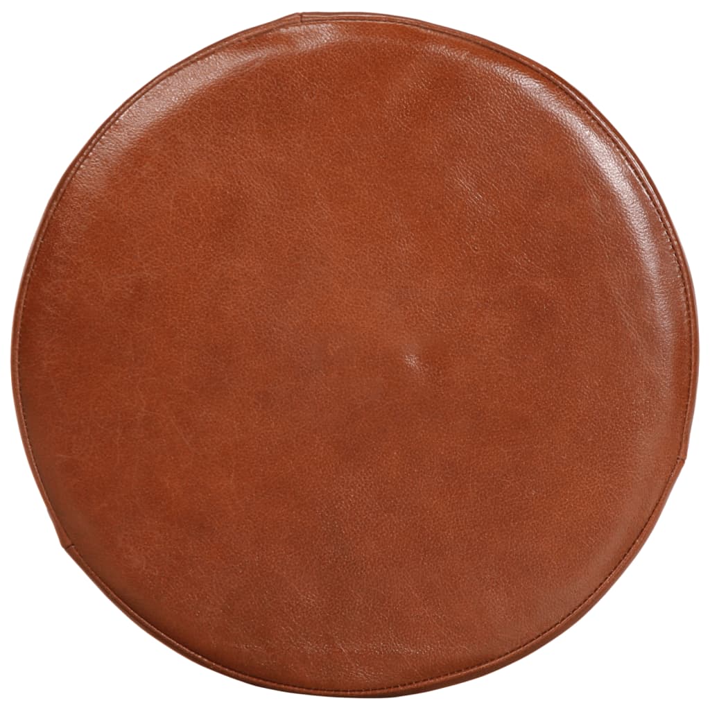 vidaXL Barhocker 2 Stk. Echtleder und Akazien-Massivholz