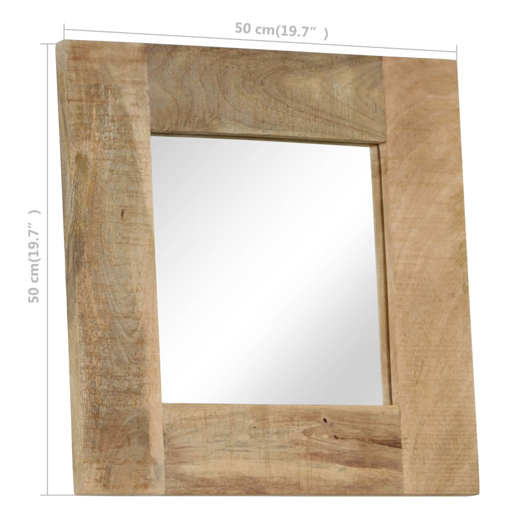 vidaXL Spiegel Mangoholz Massiv 50 x 50 cm