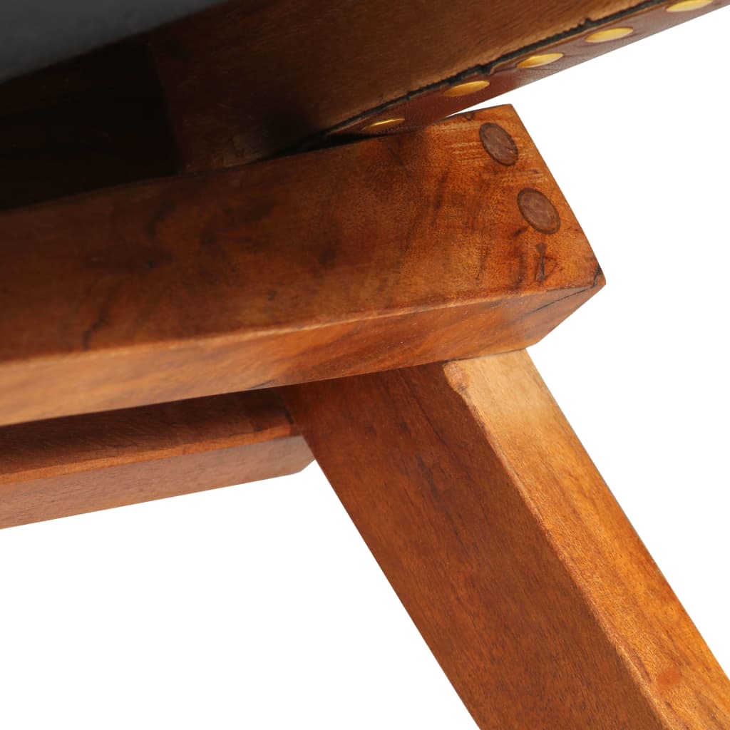 vidaXL Relaxstuhl Klappbar Braun Echtleder