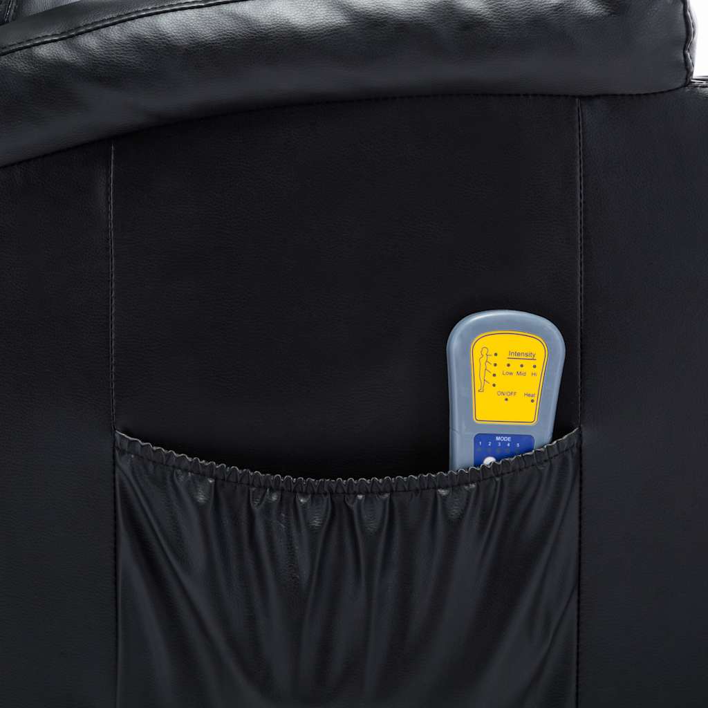 vidaXL Massage-Schaukelsessel Schwarz Kunstleder