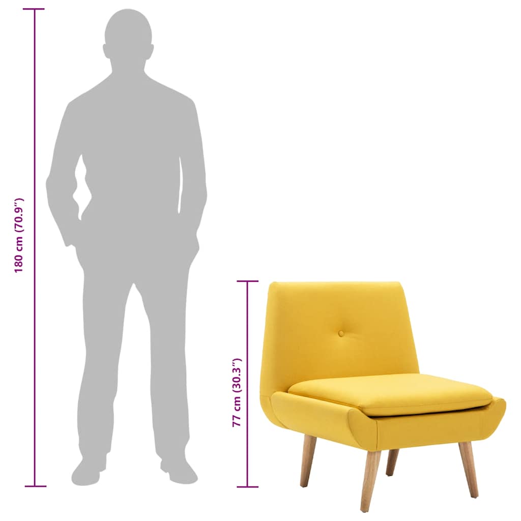 vidaXL Polsterstuhl Gelb Stoff