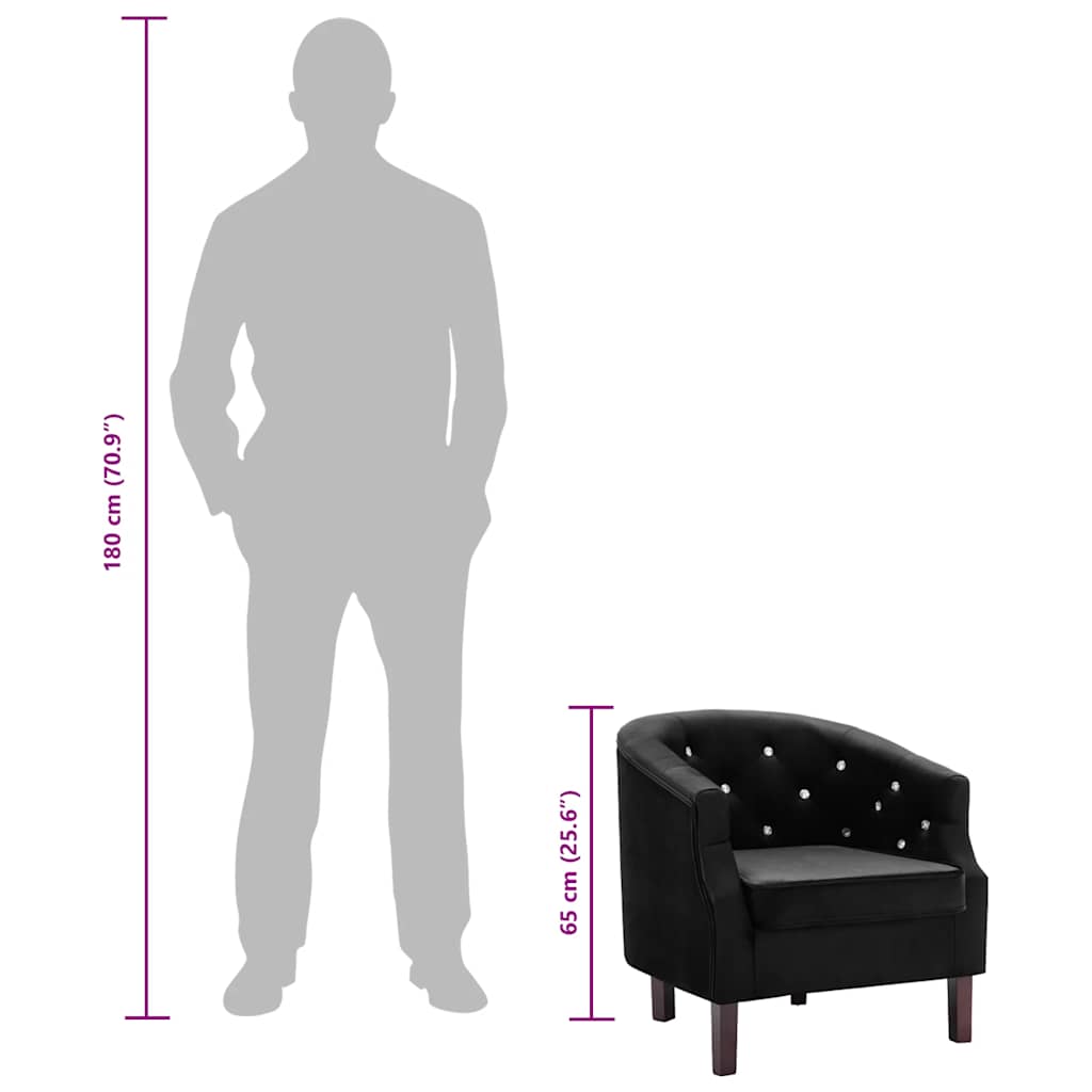 vidaXL Sessel Schwarz Samt