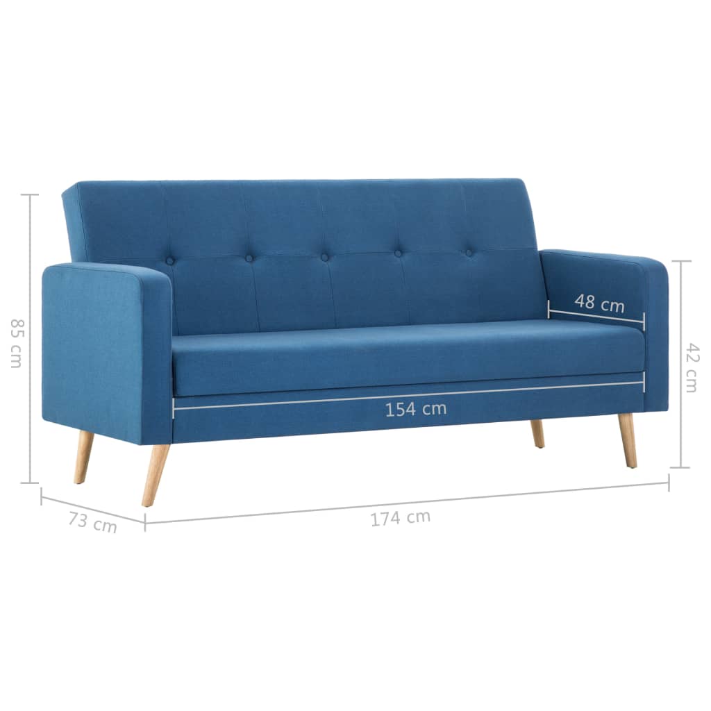 vidaXL Sofa Stoff Blau