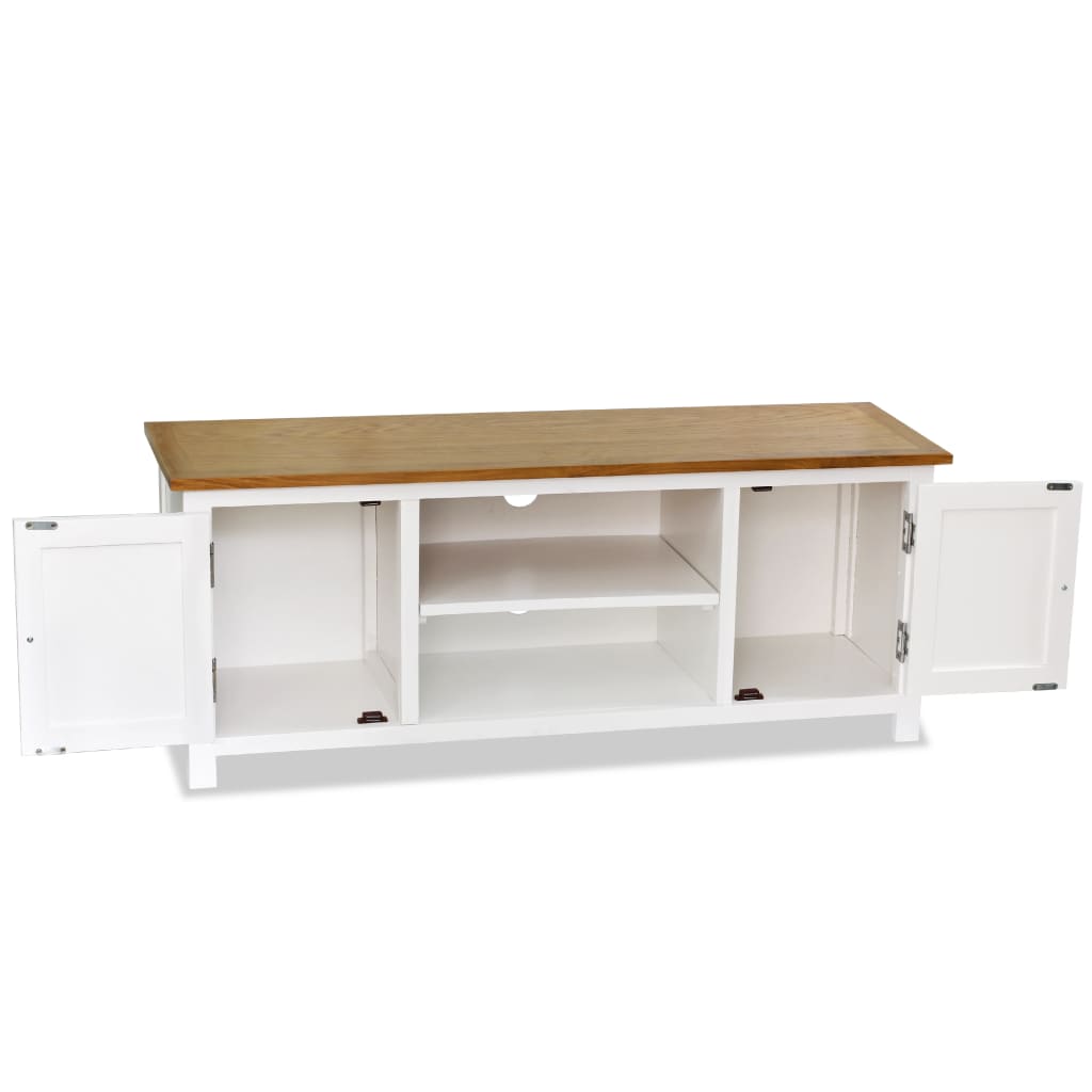 vidaXL TV-Schrank 120x35x48 cm Massivholz Eiche