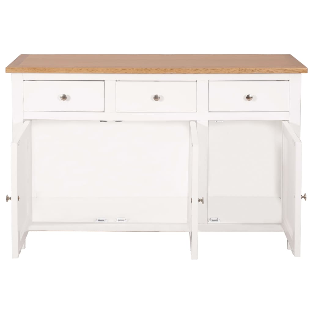 vidaXL Sideboard 110x33,5x70 cm Massivholz Eiche