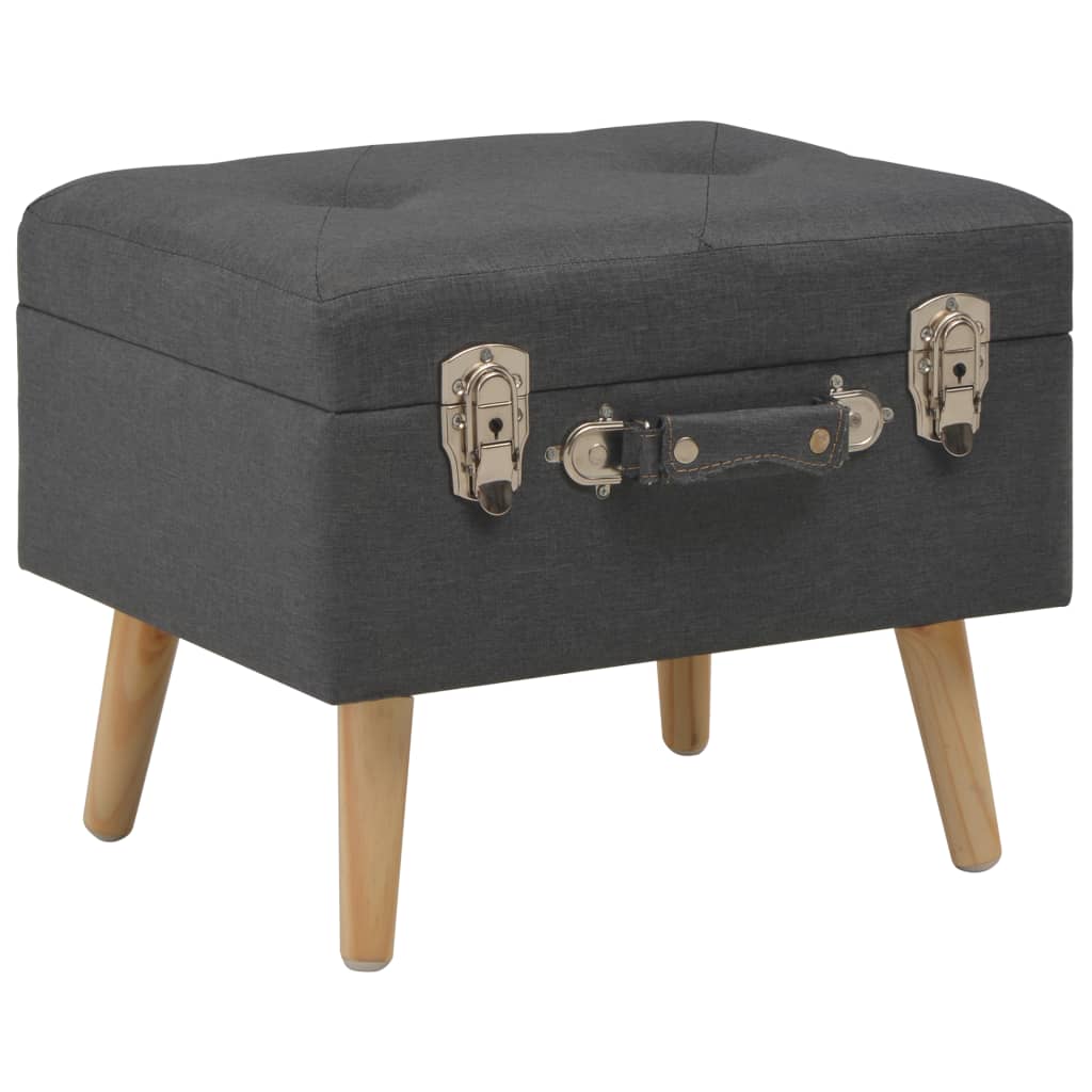 Hocker mit Stauraum 40 cm Beige Stoff