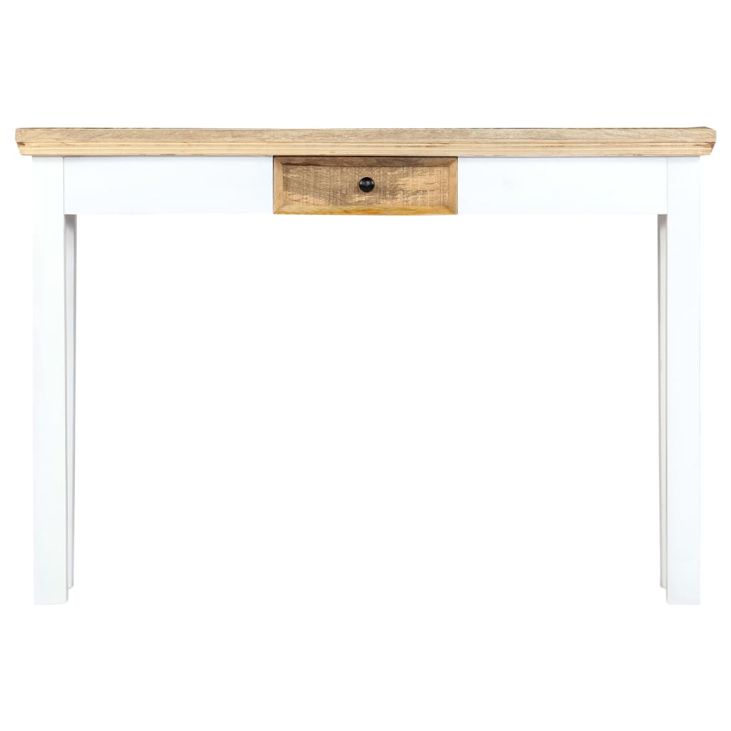 vidaXL Konsolentisch Weiß und Braun 110 x 35 x 75 cm Mangoholz Massiv