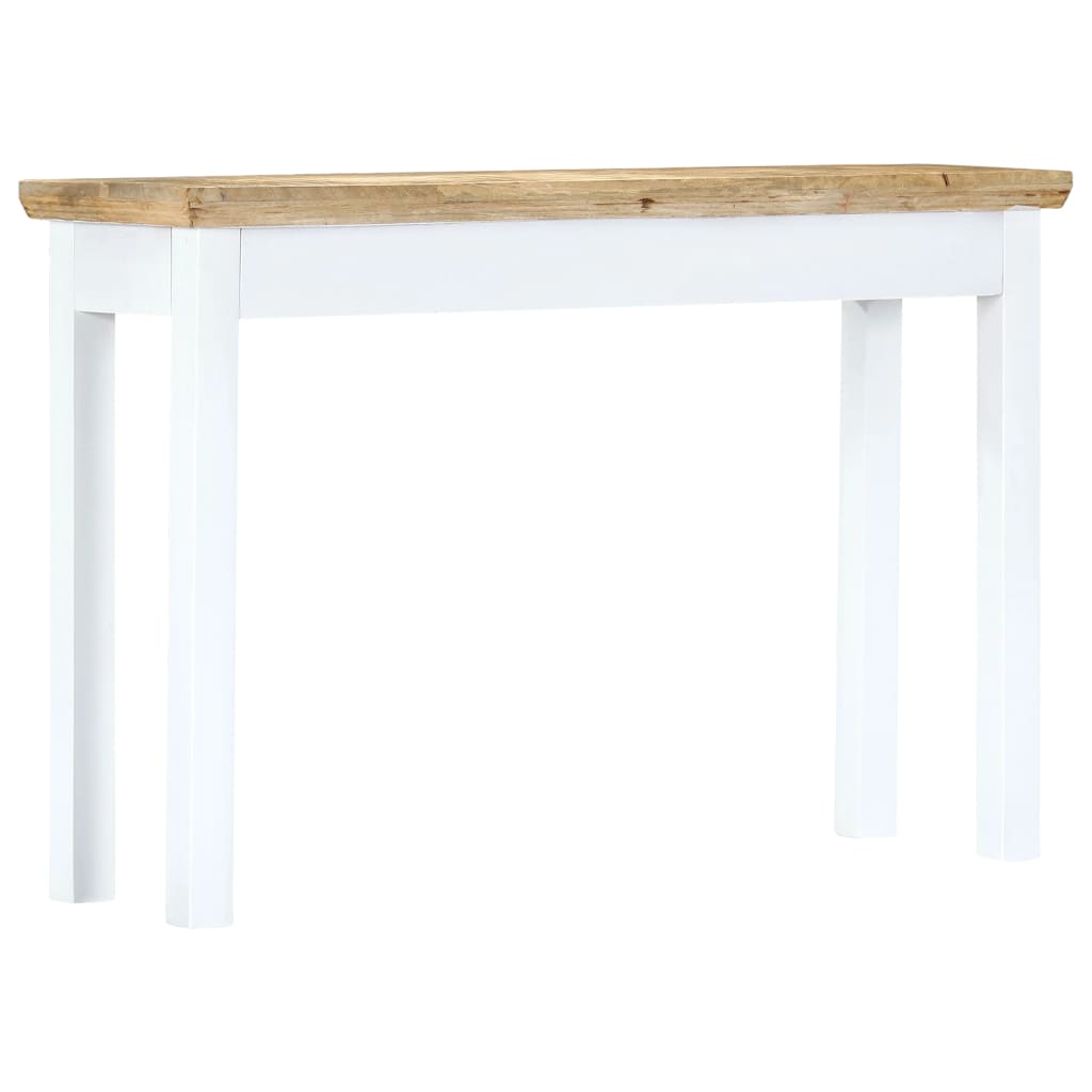 vidaXL Konsolentisch Weiß und Braun 110 x 35 x 75 cm Mangoholz Massiv