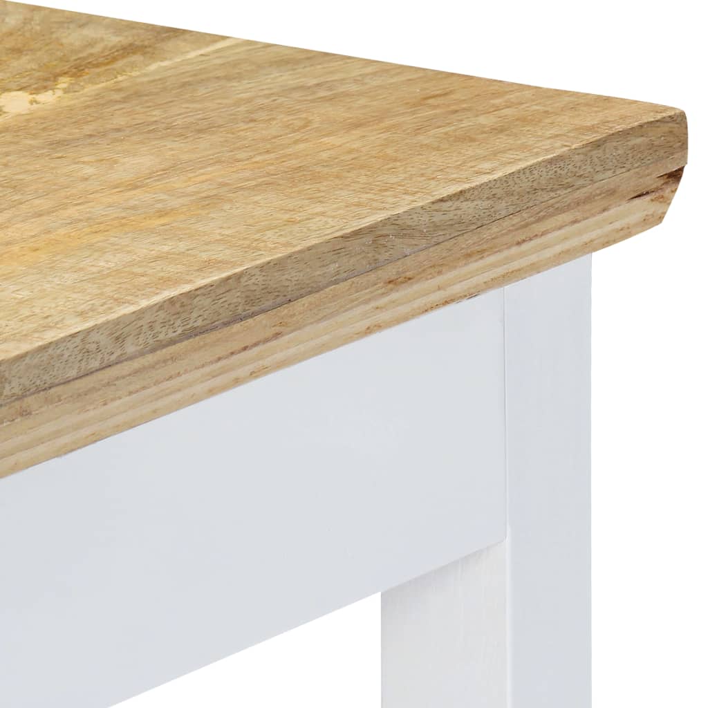 vidaXL Konsolentisch Weiß und Braun 110 x 35 x 75 cm Mangoholz Massiv
