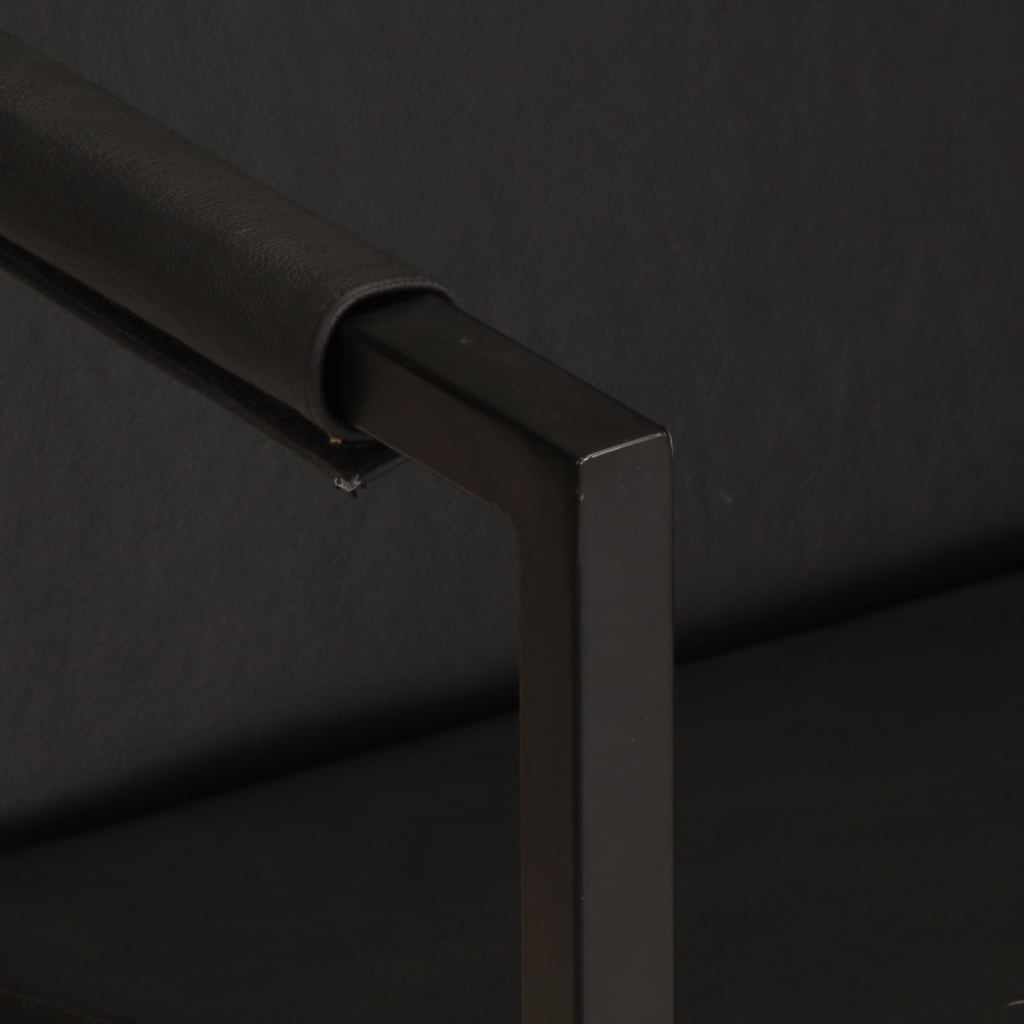 vidaXL Sessel Schwarz Echtleder