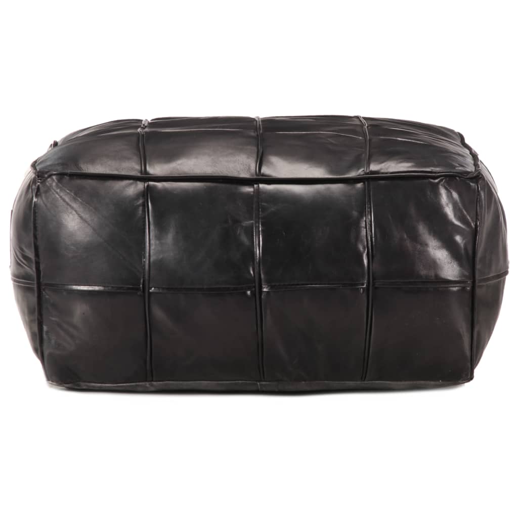 Pouf Hellbraun 60 x 60 x 30 cm Echtes Ziegenleder