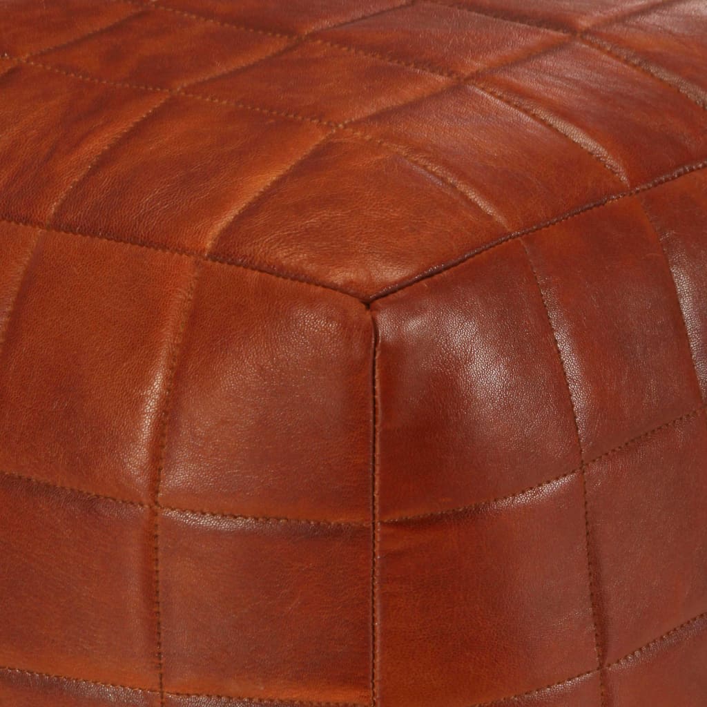 vidaXL Pouf Hellbraun 40 x 40 x 40 cm Echtes Ziegenleder