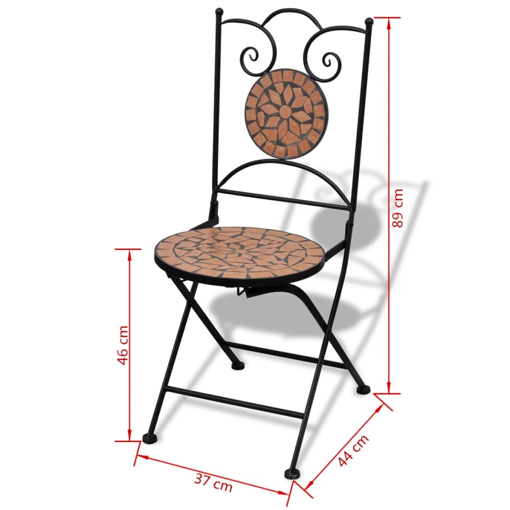 vidaXL 3-tlg. Bistro-Set Keramik Terrakotta