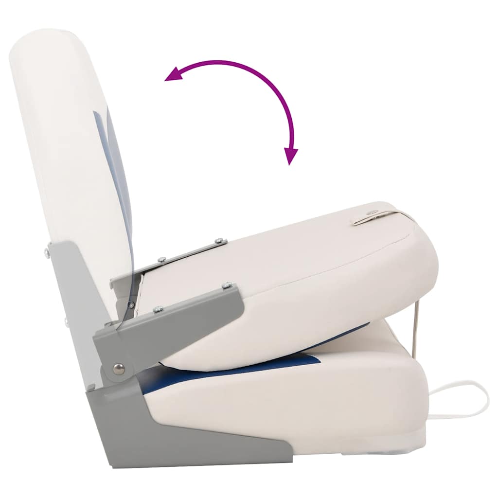 vidaXL Klappbarer Bootssitz 1 Set mit Polster in Blau-Weiß