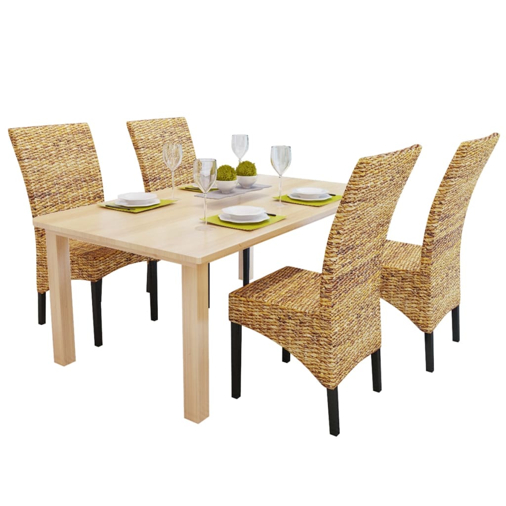vidaXL Esszimmerstühle 2 Stk. Abaca und Mango Massivholz