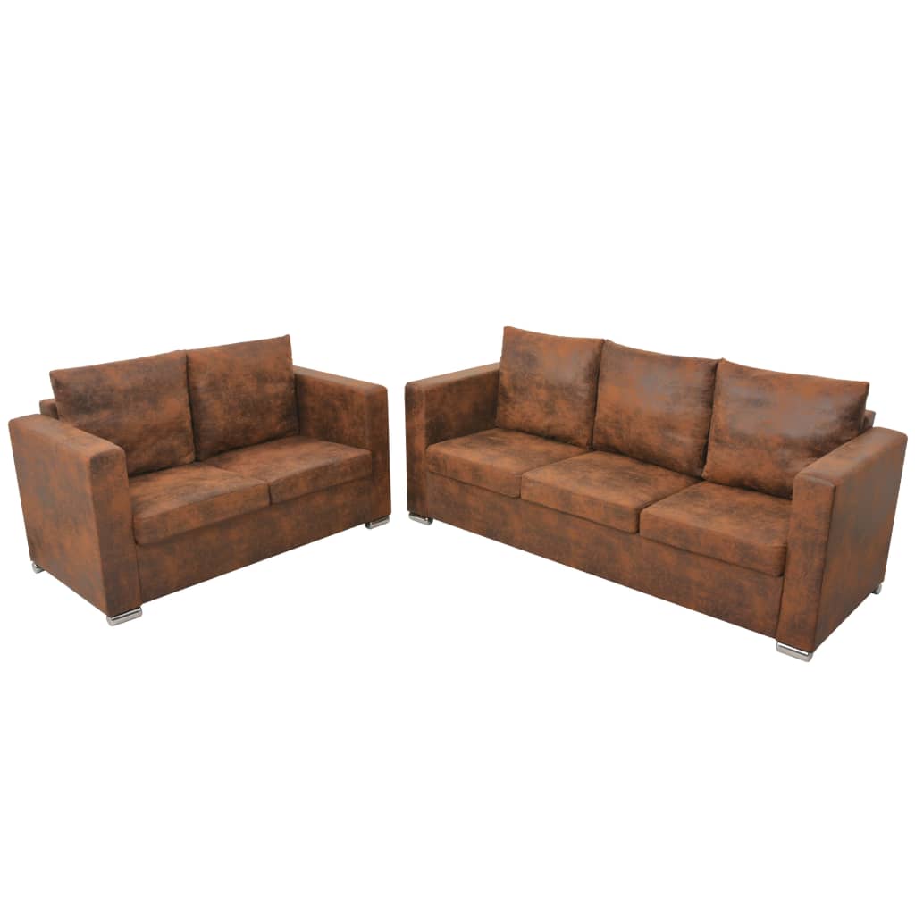 vidaXL Sofa 2-Sitzer 137x73x82 cm Wildleder-Optik