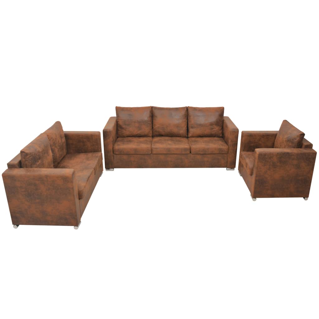 vidaXL Sofa 2-Sitzer 137x73x82 cm Wildleder-Optik