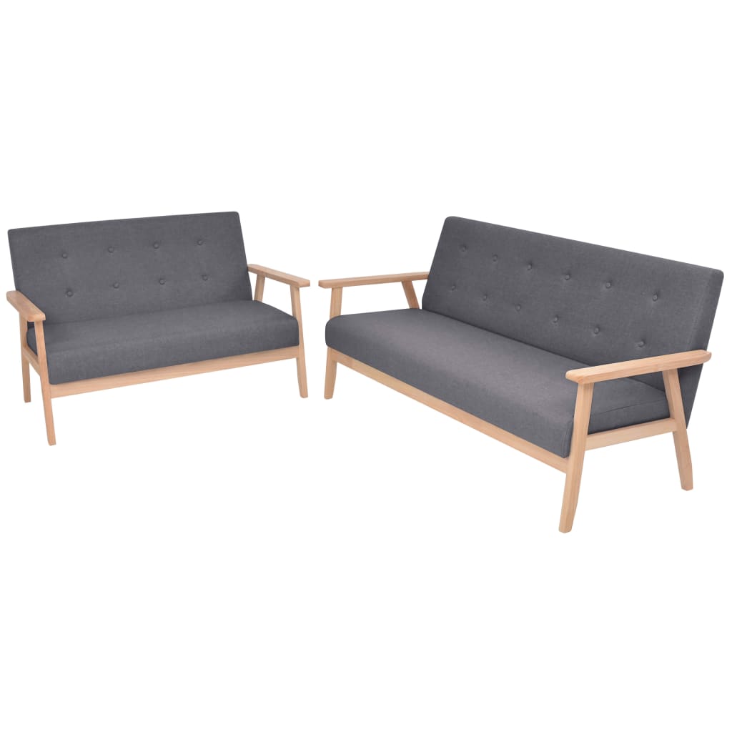 vidaXL 2-Sitzer-Sofa Stoff Hellgrau