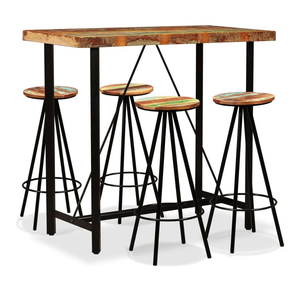 vidaXL 3-tlg. Bar-Set Altholz Massiv