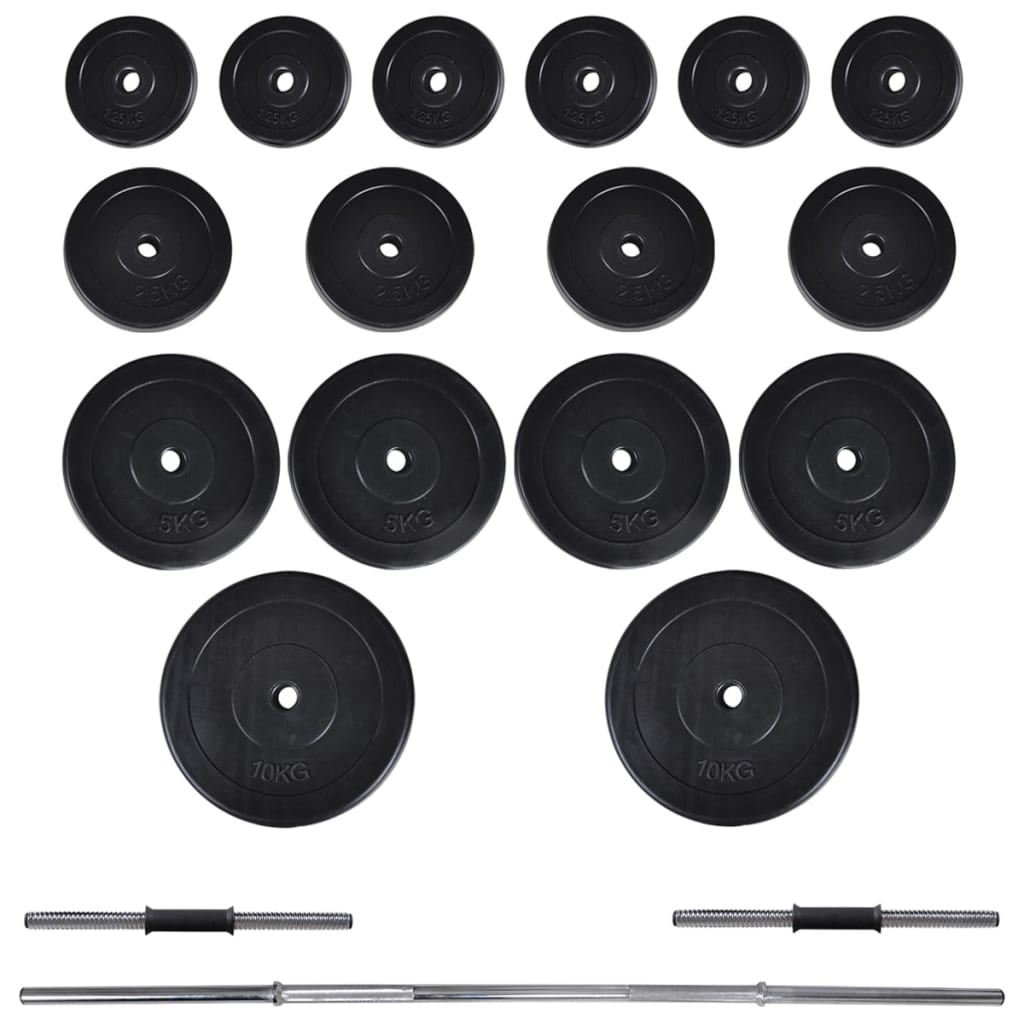 vidaXL Hantelbank Verstellbar mit Langhantel Kurzhantel Set 60,5 kg