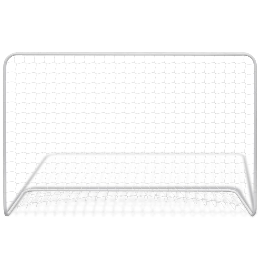 vidaXL Fußballtore 2 Stk. mit Netzen 182×61×122 cm Stahl Weiß