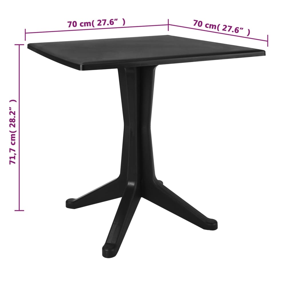 vidaXL 3-tlg. Bistro-Set Kunststoff Rattan Anthrazit