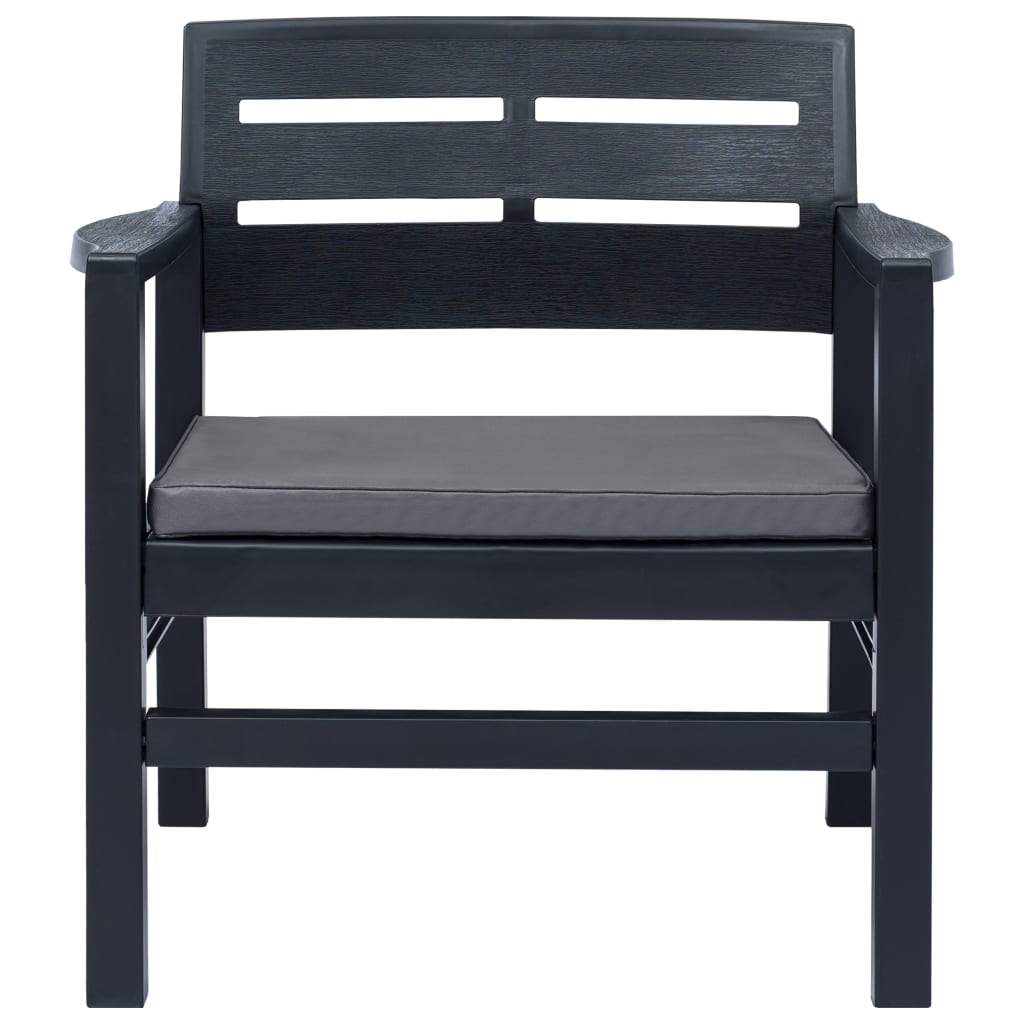 vidaXL 4-teiliges Gartenmöbel-Set Anthrazit Kunststoff