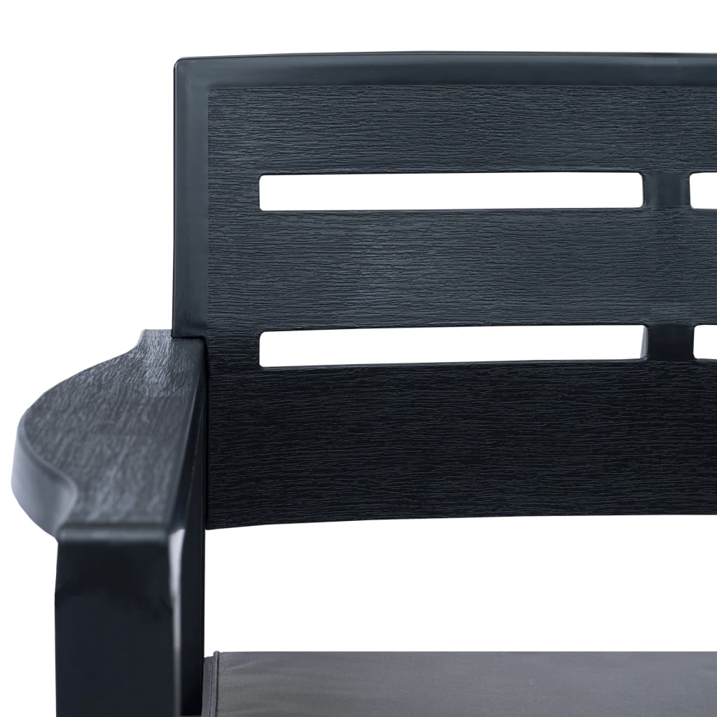 vidaXL 4-teiliges Gartenmöbel-Set Anthrazit Kunststoff