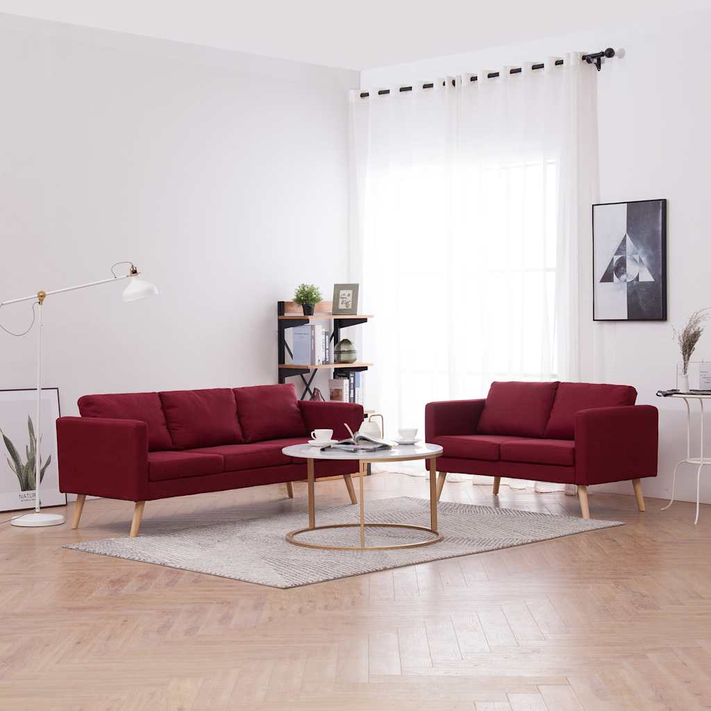 vidaXL Sofa 2-Sitzer Stoff Hellgrau