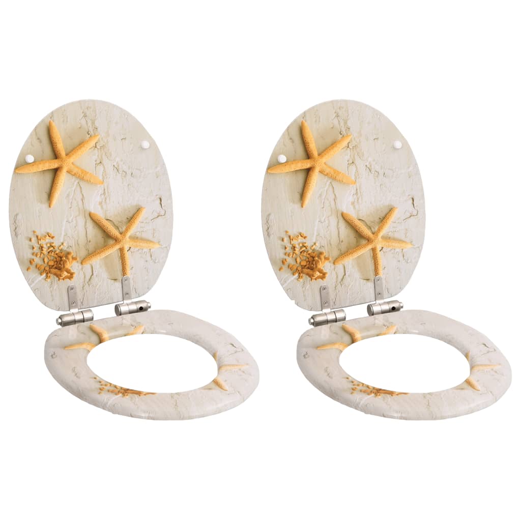 vidaXL Toilettensitz MDF Deckel Schlichtes Design Weiß