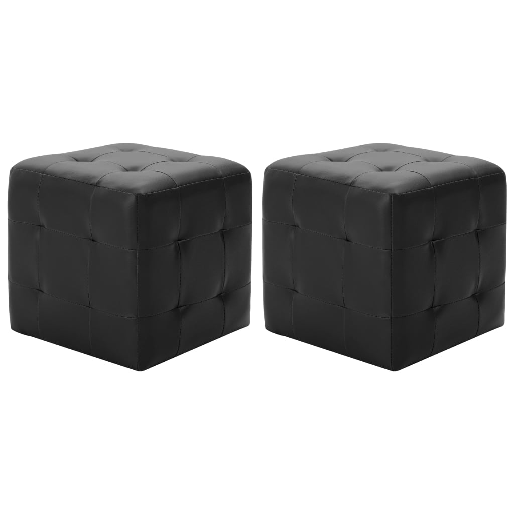 vidaXL Pouf 2 Stk. Grau 30x30x30 cm Kunstleder