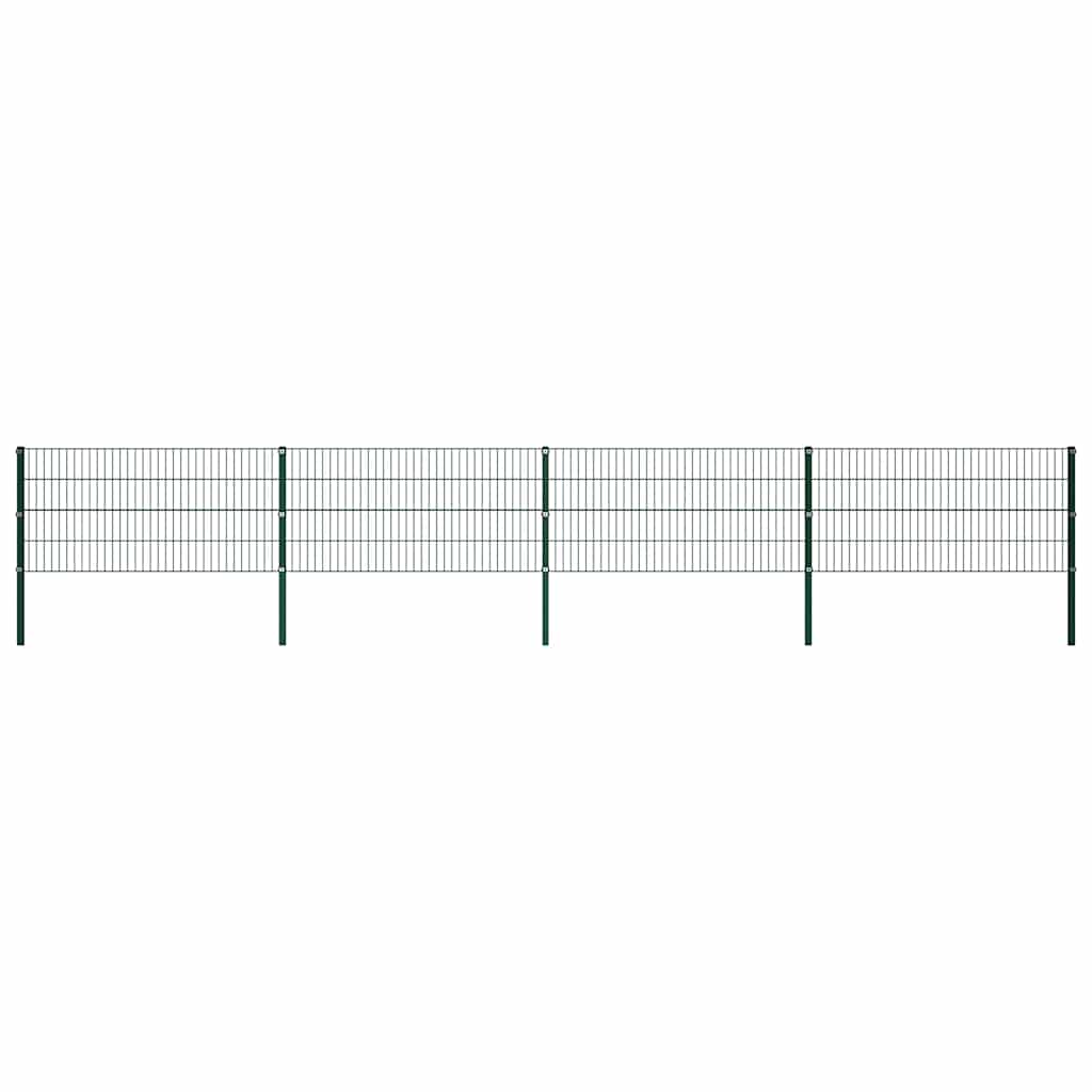 vidaXL Zaunelement mit Pfosten Eisen 176,5 x 80 cm Grün