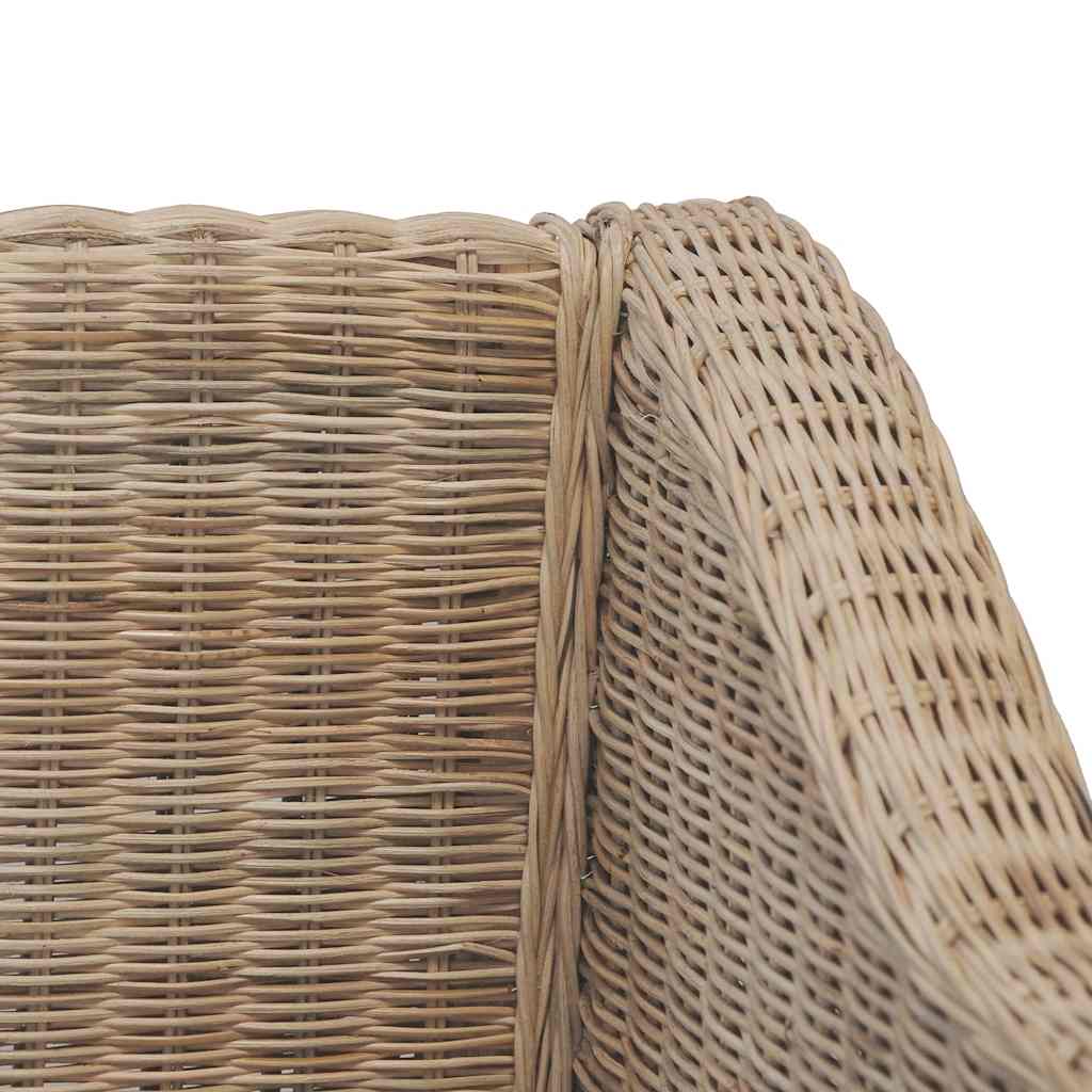 vidaXL 2-tlg. Sofagarnitur mit Kissen Natur Rattan