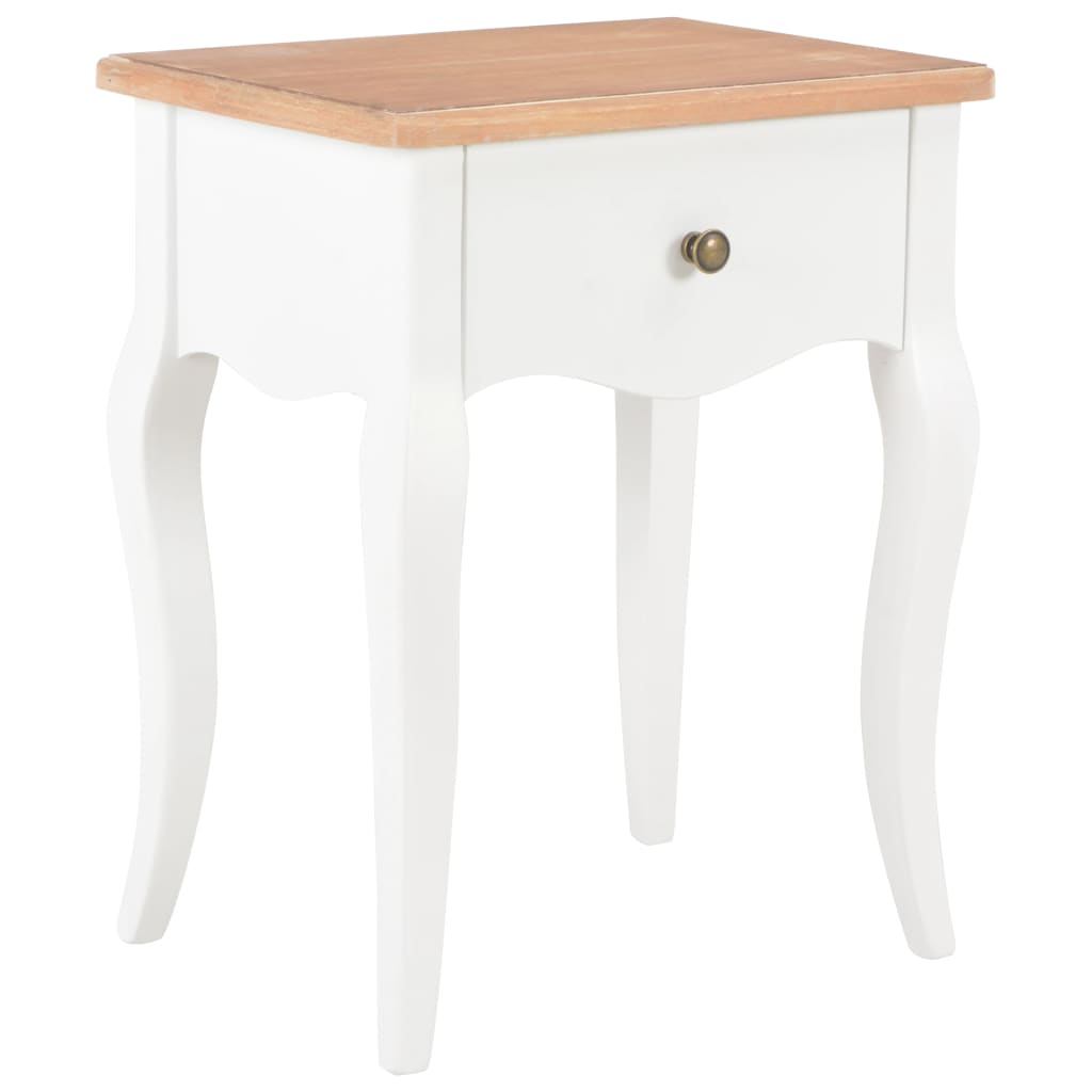 Nachttisch Weiß und Braun 40 x 30 x 50 cm Kiefernholz Massiv