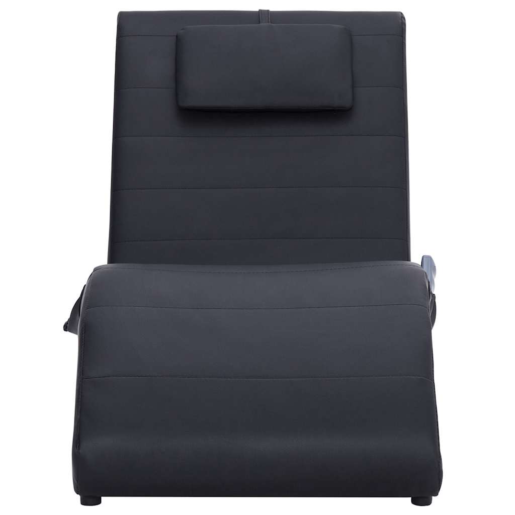 vidaXL Massage-Chaiselongue mit Kissen Schwarz Kunstleder