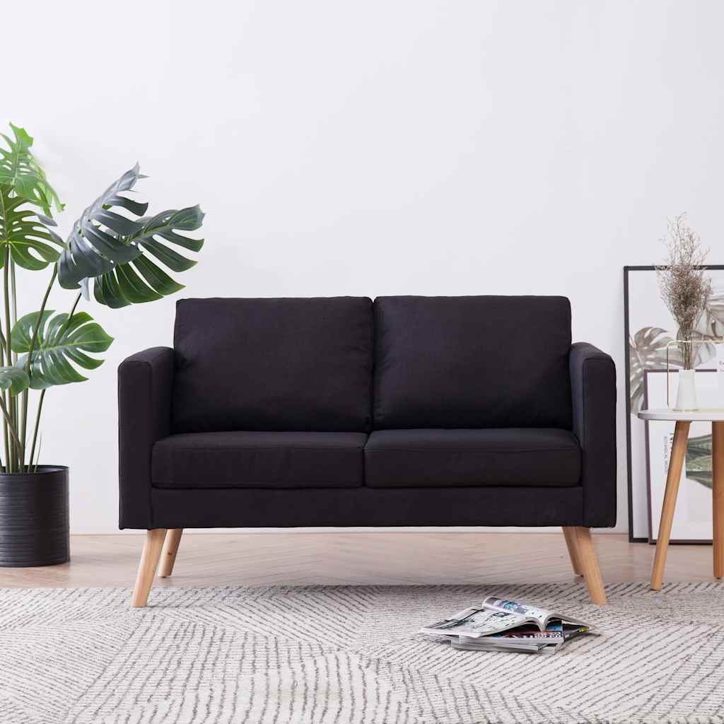 vidaXL Sofa 2-Sitzer Stoff Hellgrau