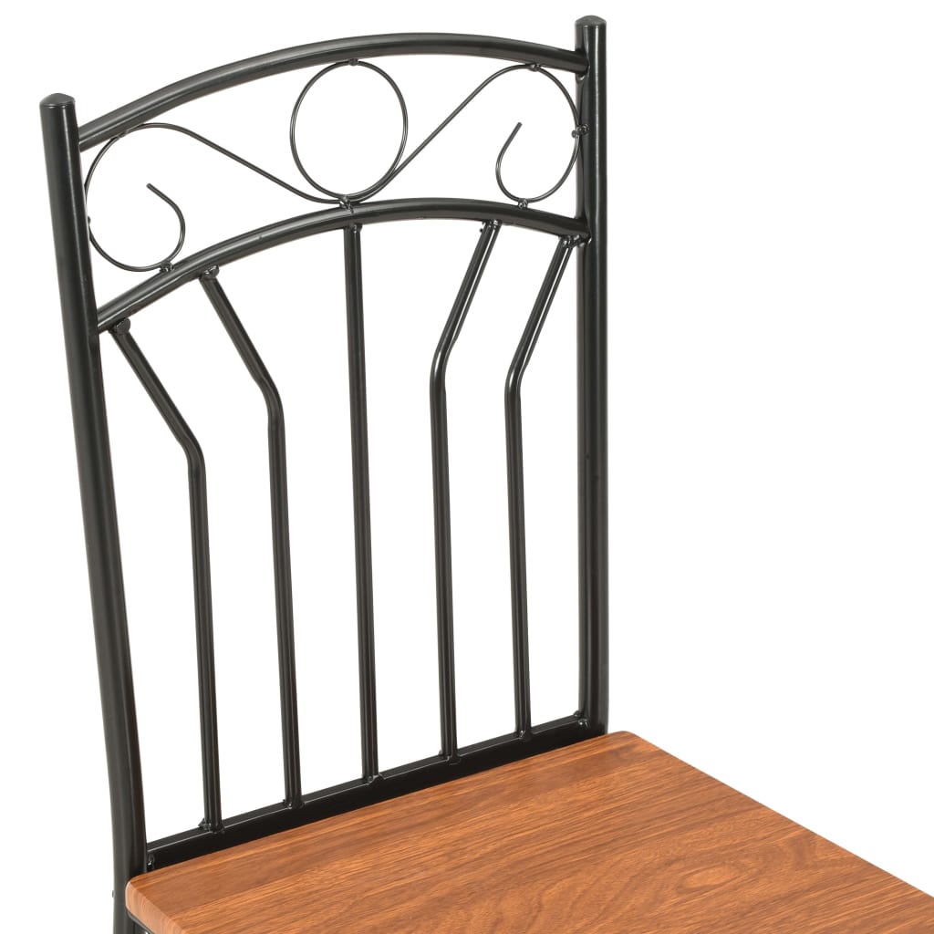 vidaXL 7-tlg. Essgruppe MDF und Stahl Braun