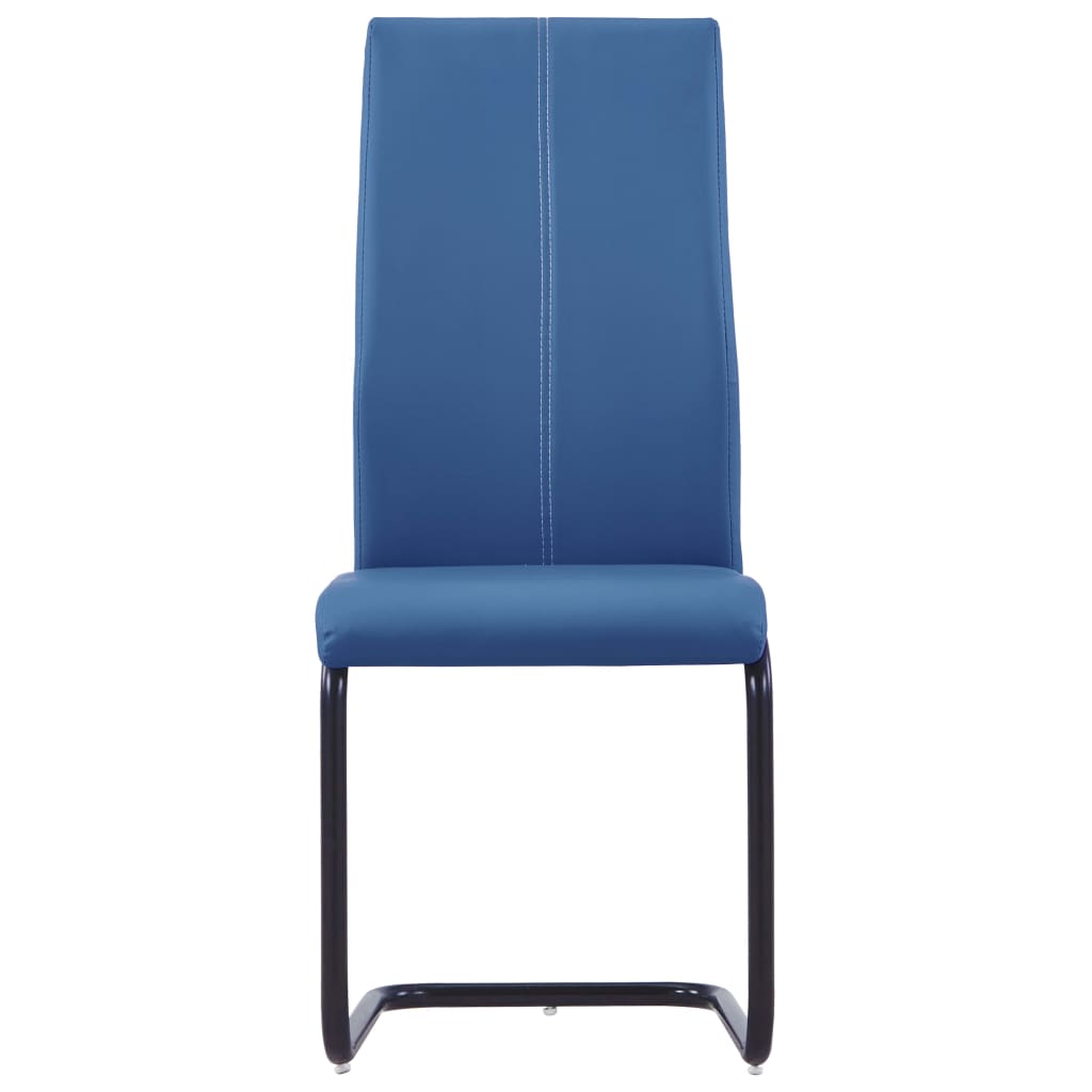vidaXL Freischwinger 2 Stk. Blau Kunstleder