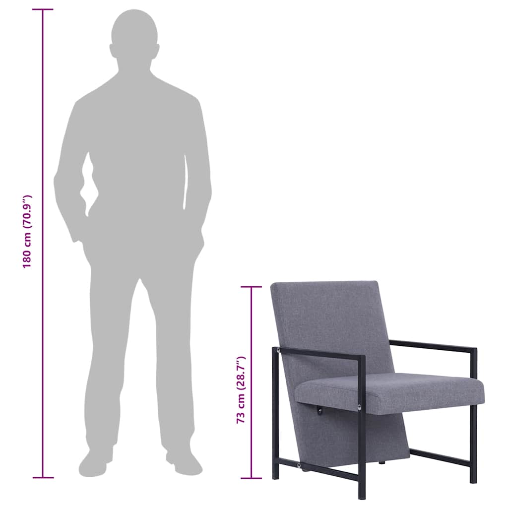 vidaXL Armlehnsessel Hellgrau Stoff