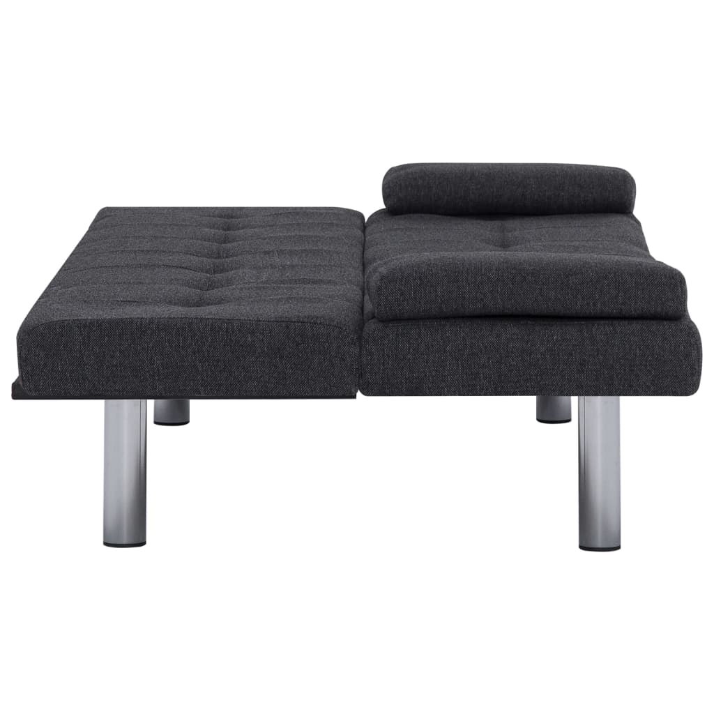 vidaXL Schlafsofa mit zwei Kissen Dunkelgrau Polyester