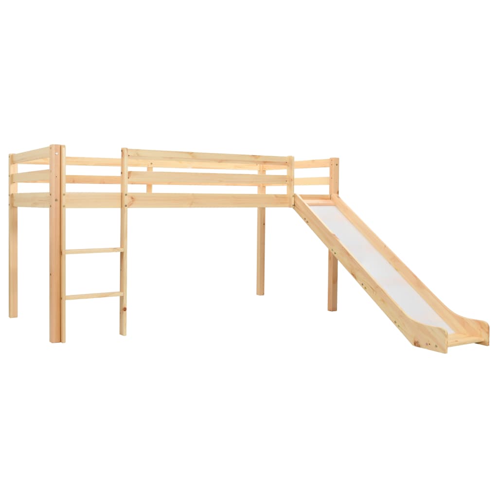 vidaXL Kinderhochbett-Rahmen mit Rutsche & Leiter Kiefernholz 97x208cm